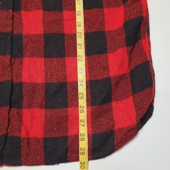 Vintage Sears King Road Shop Mens Large Button Flannel Full Cut Long Sleeve 70s - Picture 9 of 9